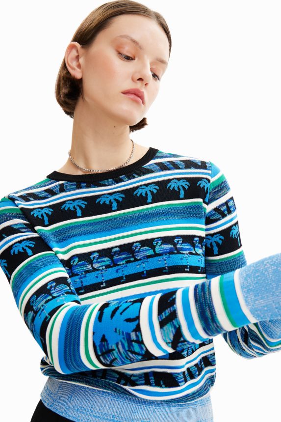 Women DesigualTropical border pullover Clothing 68X240501
