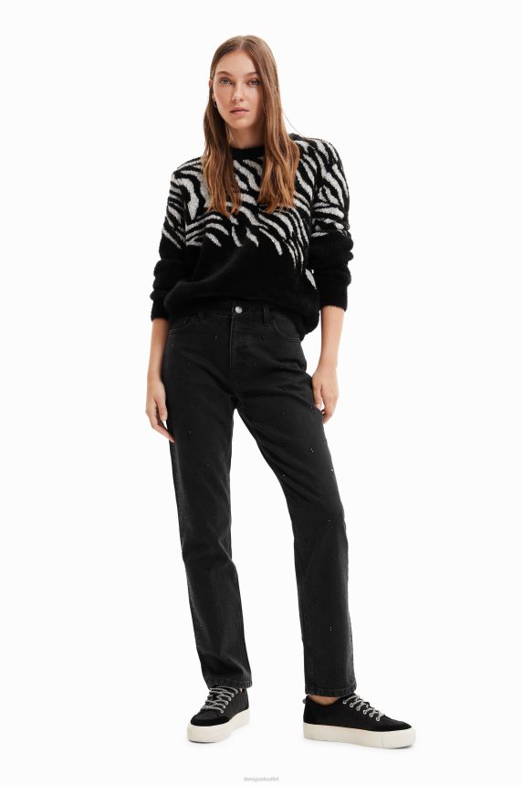 Women DesigualZebra fur-effect pullover Clothing 68X2401039