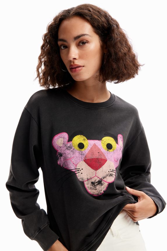 Women DesigualDistressed Pink Panther sweatshirt Clothing 68X240481