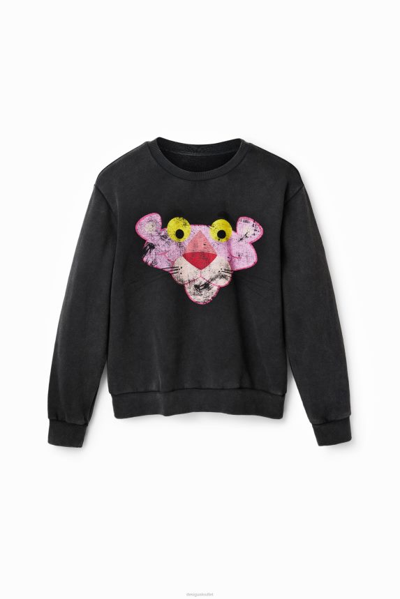 Women DesigualDistressed Pink Panther sweatshirt Clothing 68X240481