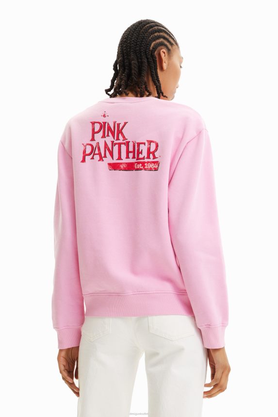 Women DesigualDistressed Pink Panther sweatshirt Clothing 68X240952
