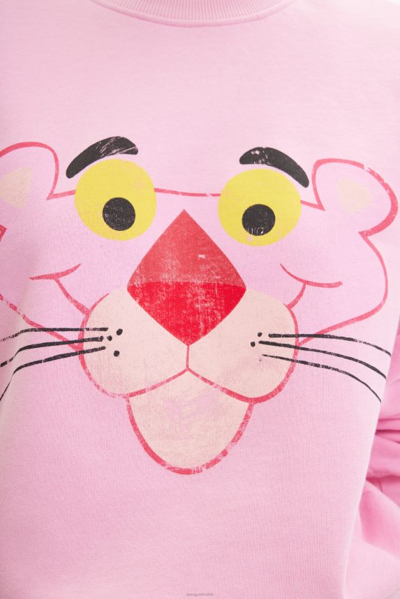 Women DesigualDistressed Pink Panther sweatshirt Clothing 68X240952