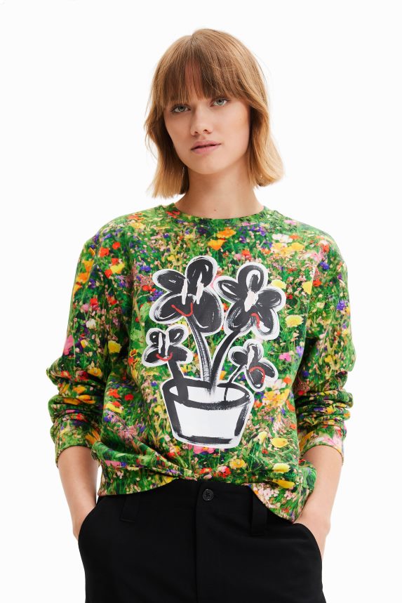 Women DesigualFloral plant sweatshirt Clothing 68X240292