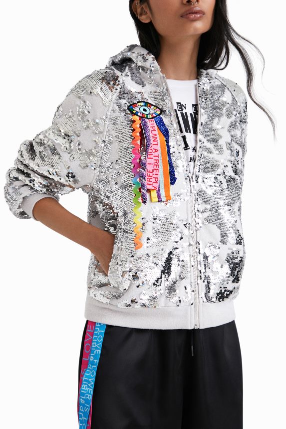 Women DesigualJohnson Hartig sequined hoodie Clothing 68X2401098