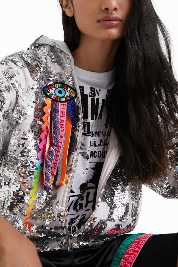 Women DesigualJohnson Hartig sequined hoodie Clothing 68X2401098