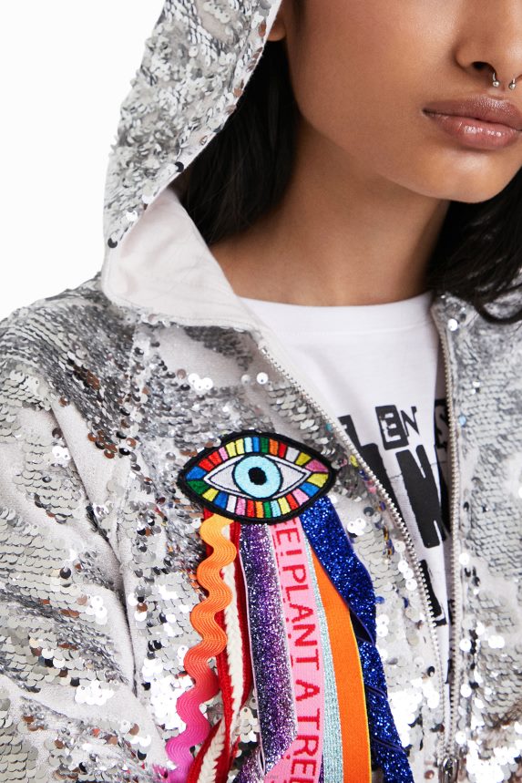 Women DesigualJohnson Hartig sequined hoodie Clothing 68X2401098