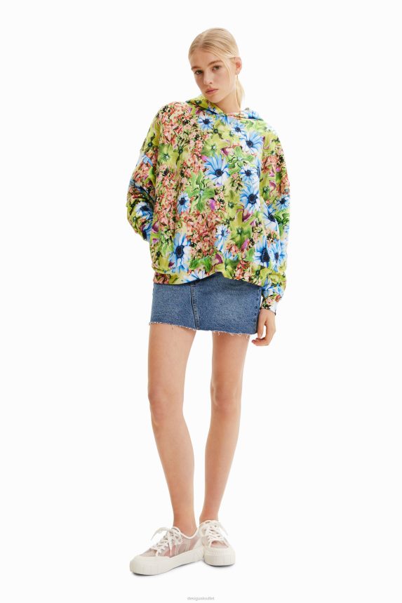 Women DesigualOversize floral sweatshirt Clothing 68X240342