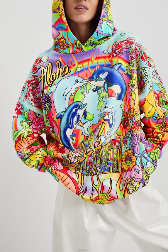 Women DesigualOversized hooded sweatshirt Clothing 68X2401030