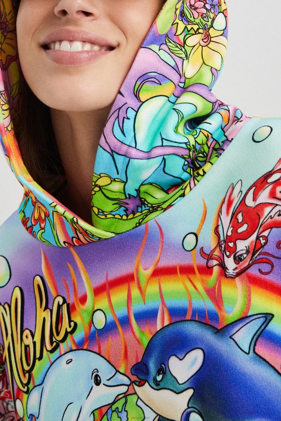 Women DesigualOversized hooded sweatshirt Clothing 68X2401030