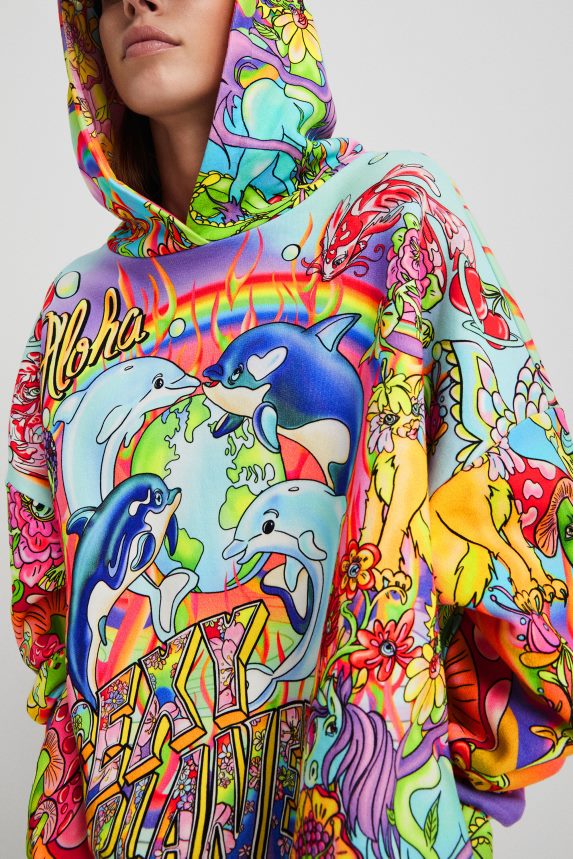 Women DesigualOversized hooded sweatshirt Clothing 68X2401030