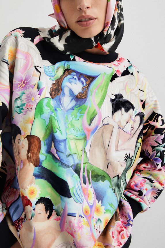 Women DesigualOversized plush sweatshirt Clothing 68X240461