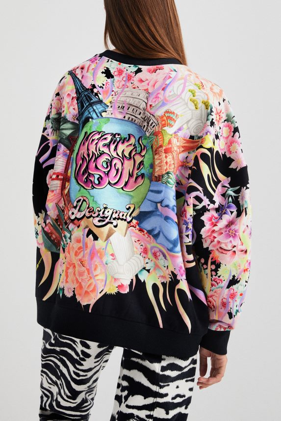 Women DesigualOversized plush sweatshirt Clothing 68X240461