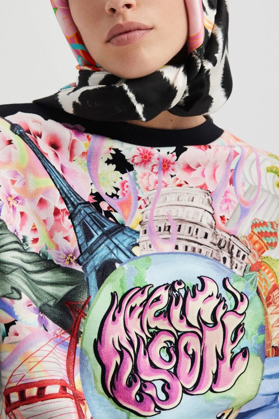 Women DesigualOversized plush sweatshirt Clothing 68X240461