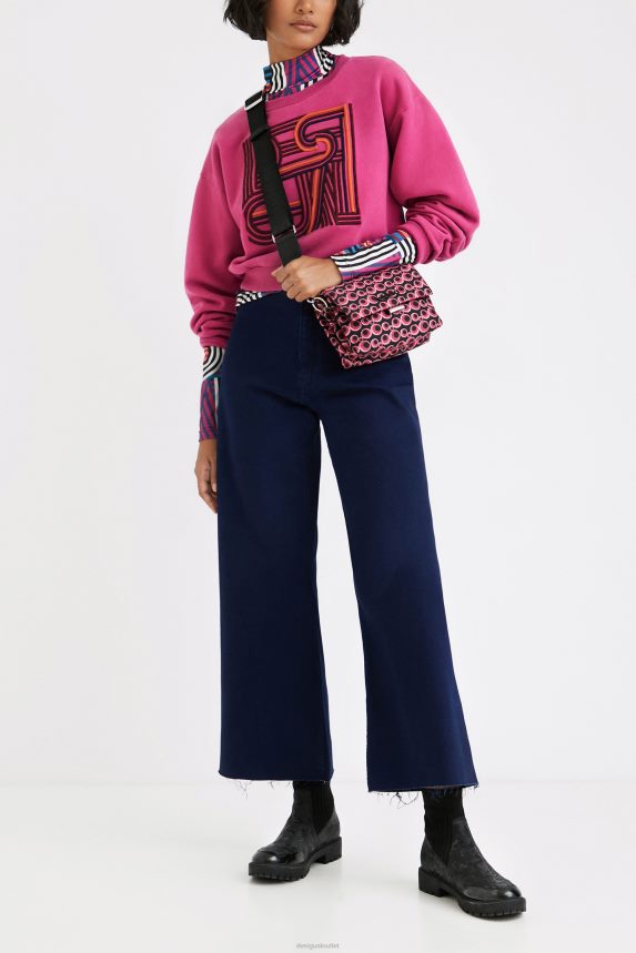 Women DesigualPlain embroidered plush sweatshirt Clothing 68X2401042