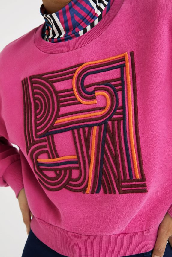 Women DesigualPlain embroidered plush sweatshirt Clothing 68X2401042