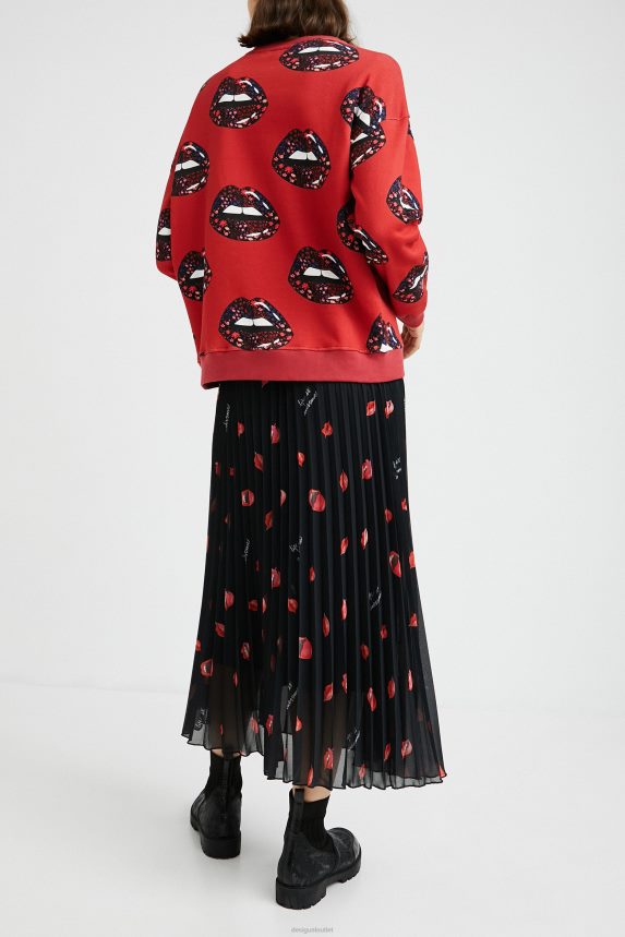 Women DesigualPlush lips sweatshirt Clothing 68X2401120
