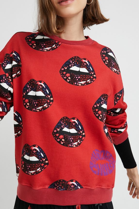 Women DesigualPlush lips sweatshirt Clothing 68X2401120
