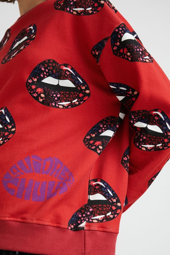 Women DesigualPlush lips sweatshirt Clothing 68X2401120