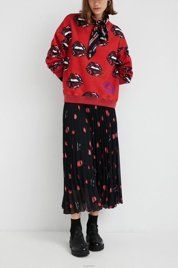 Women DesigualPlush lips sweatshirt Clothing 68X2401120