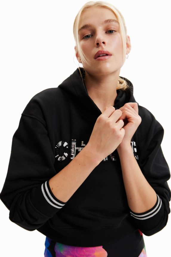 Women DesigualShort ''Change'' patch hoodie Clothing 68X240568