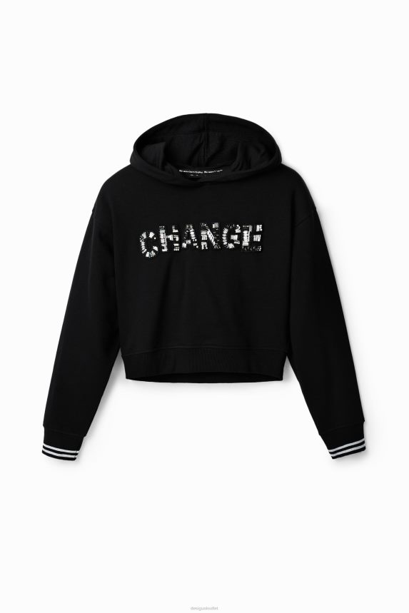 Women DesigualShort ''Change'' patch hoodie Clothing 68X240568