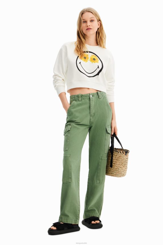 Women DesigualShort Smiley sweatshirt Clothing 68X240525