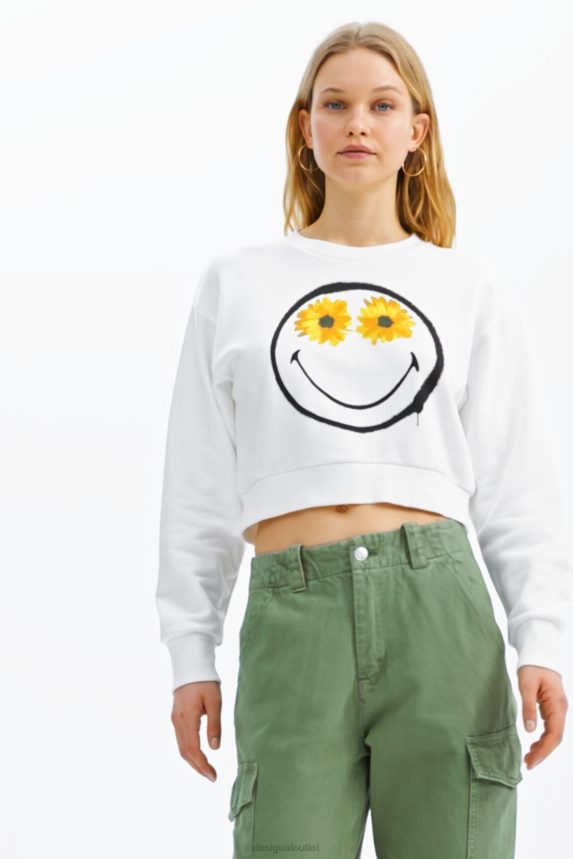 Women DesigualShort Smiley sweatshirt Clothing 68X240525