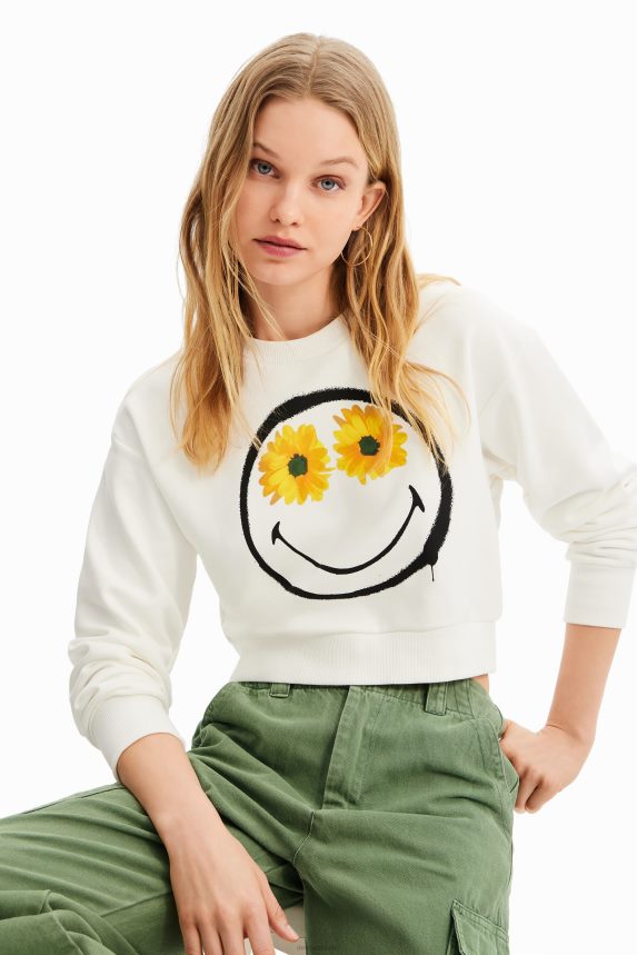 Women DesigualShort Smiley sweatshirt Clothing 68X240525