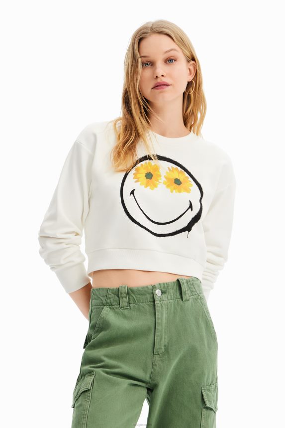 Women DesigualShort Smiley sweatshirt Clothing 68X240525