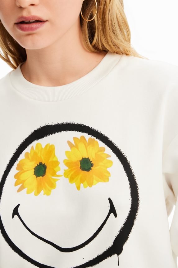 Women DesigualShort Smiley sweatshirt Clothing 68X240525