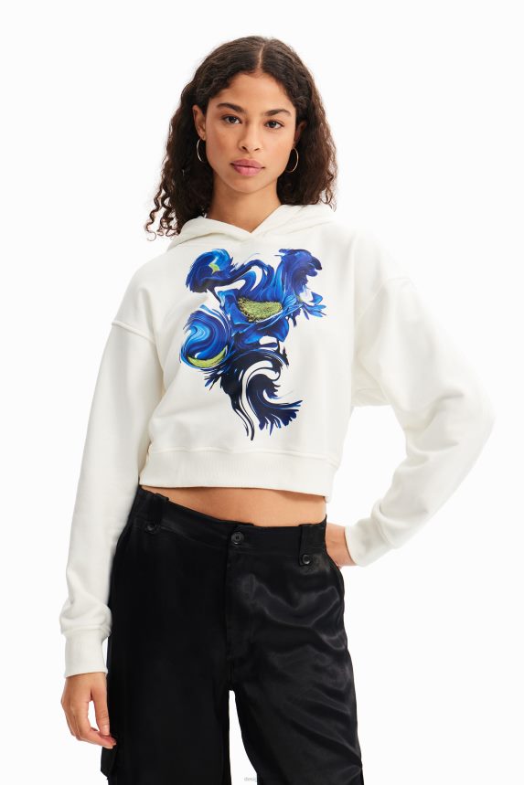 Women DesigualShort arty hoodie Clothing 68X240830