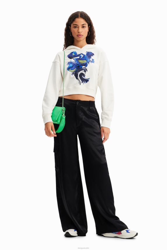 Women DesigualShort arty hoodie Clothing 68X240830