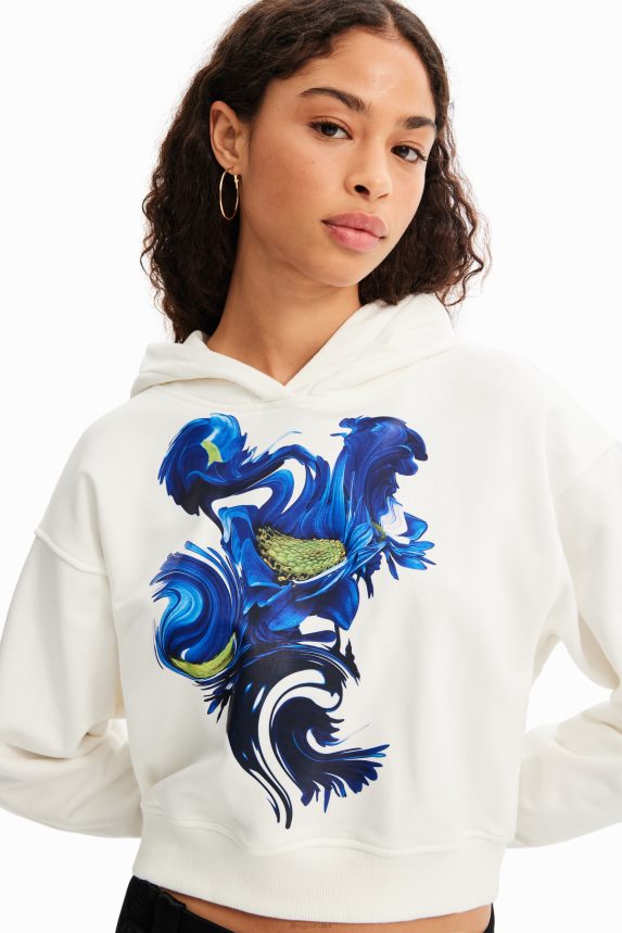 Women DesigualShort arty hoodie Clothing 68X240830