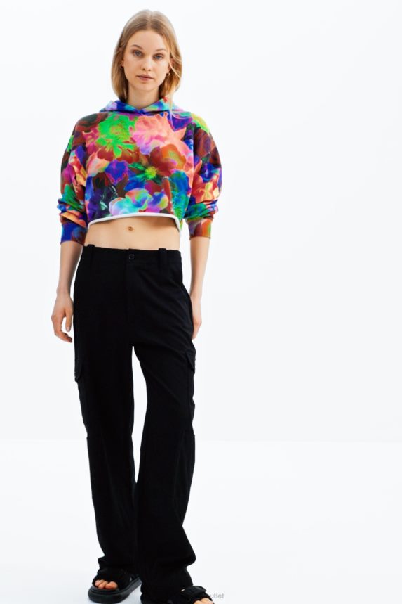 Women DesigualShort oversize hoodie Clothing 68X240500