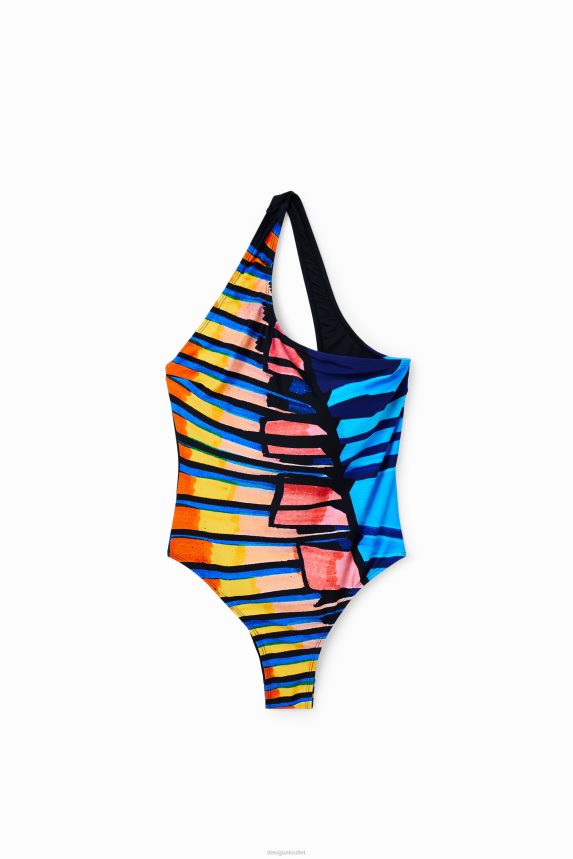 Women DesigualAsymmetric-strap swimsuit Clothing 68X240838