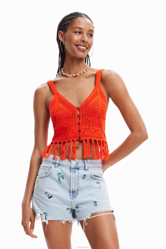 Women DesigualCrochet crop top Clothing 68X240677
