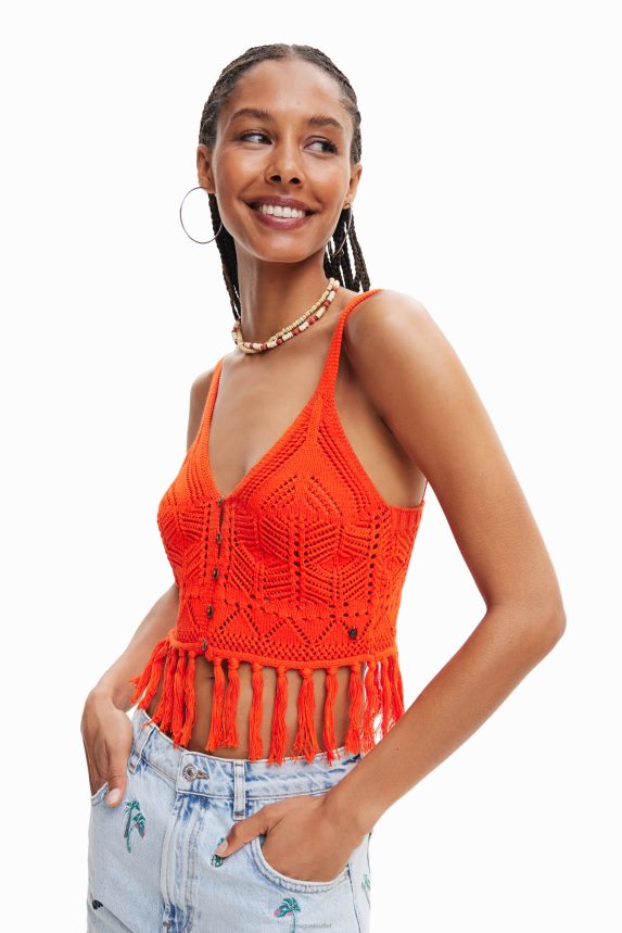 Women DesigualCrochet crop top Clothing 68X240677