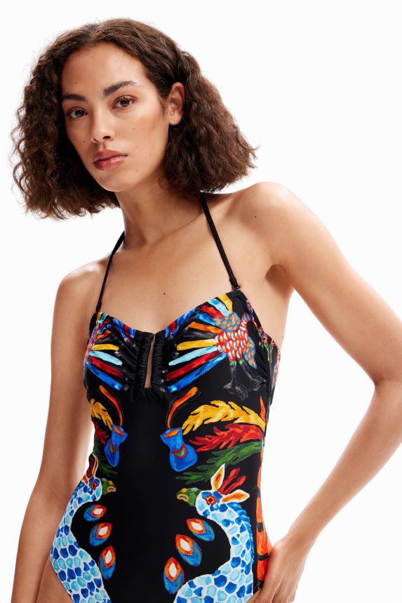 Women DesigualStella Jean bandeau swimsuit Clothing 68X240942