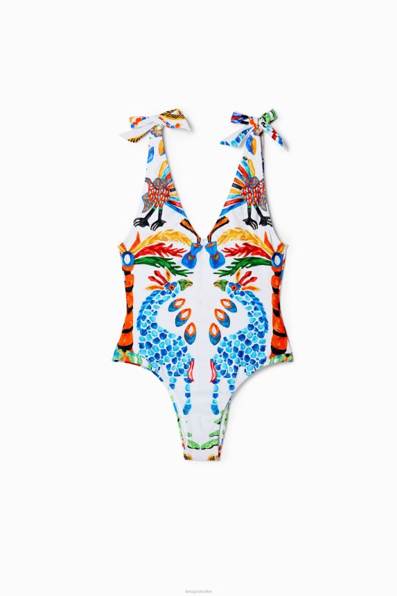 Women DesigualStella Jean tie swimsuit Clothing 68X240319