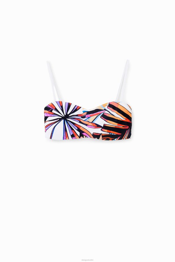 Women DesigualTropical bandeau bikini top Clothing 68X240492
