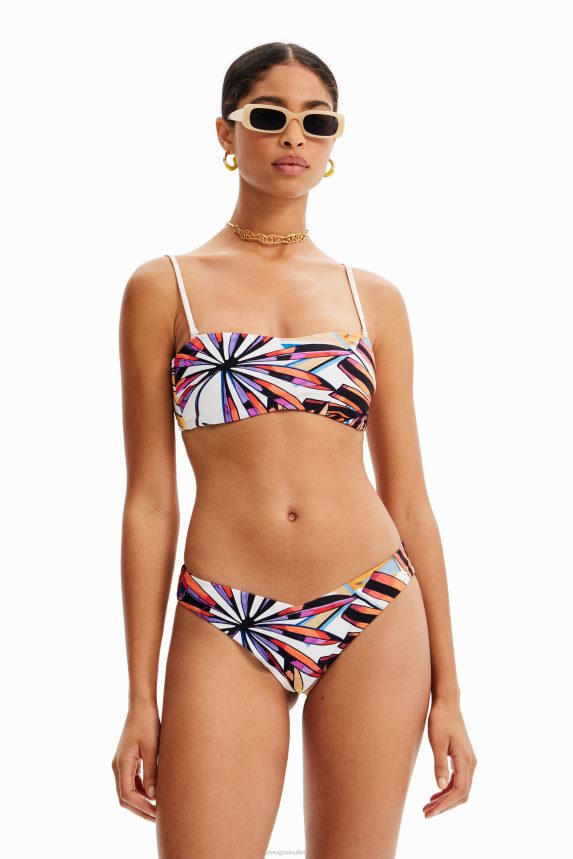 Women DesigualTropical bandeau bikini top Clothing 68X240492