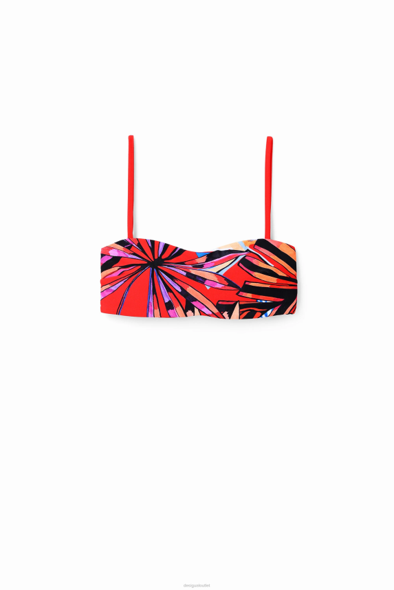 Women DesigualTropical bandeau bikini top Clothing 68X240537