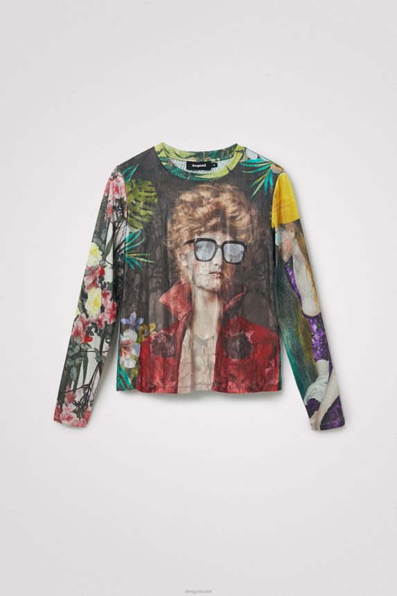 Women DesigualArtwork T-shirt Clothing 68X2401105