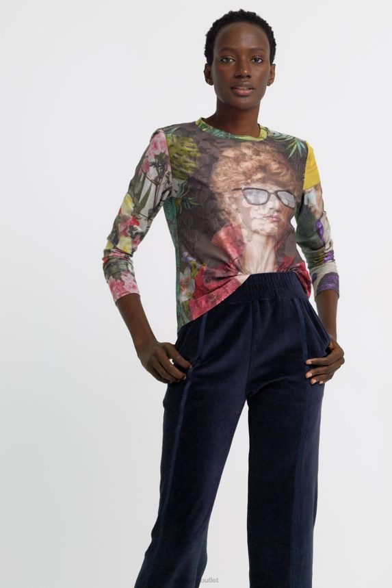 Women DesigualArtwork T-shirt Clothing 68X2401105