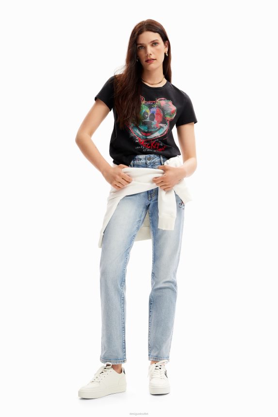 Women DesigualArty Mickey Mouse T-shirt Clothing 68X240115