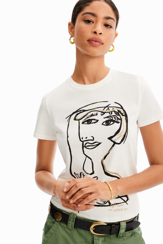 Women DesigualArty face T-shirt Clothing 68X2401002