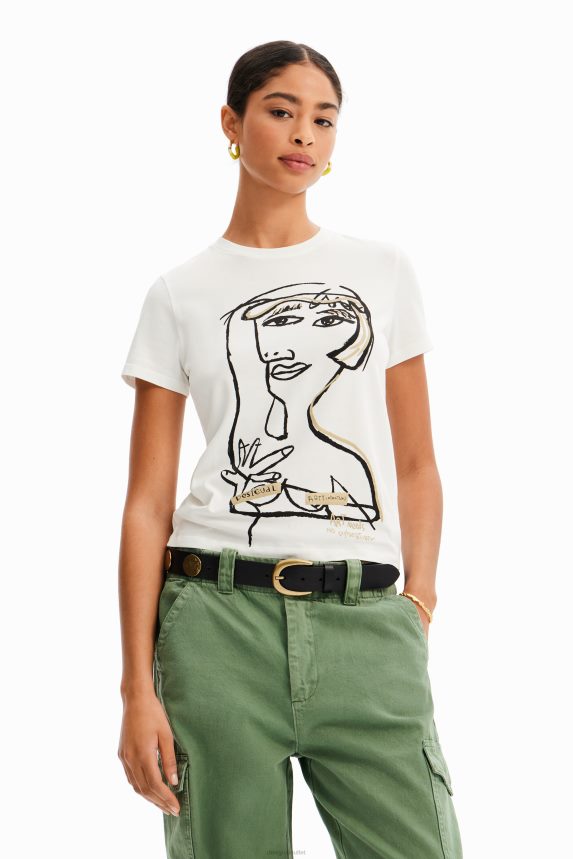 Women DesigualArty face T-shirt Clothing 68X2401002