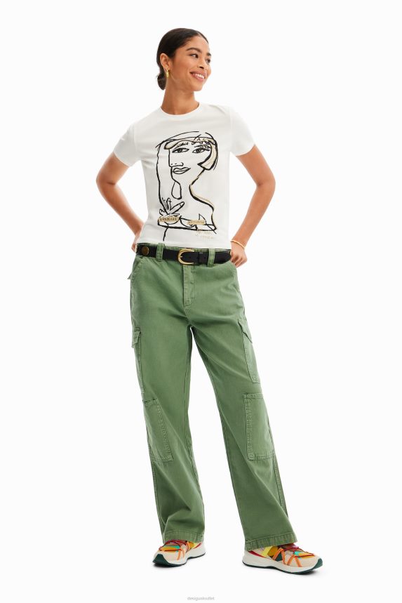 Women DesigualArty face T-shirt Clothing 68X2401002