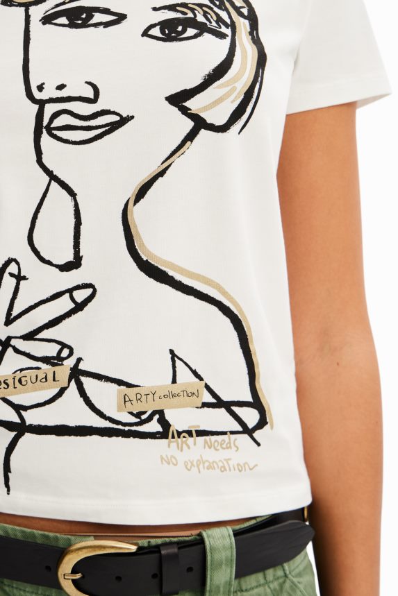 Women DesigualArty face T-shirt Clothing 68X2401002