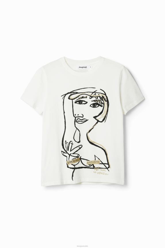 Women DesigualArty face T-shirt Clothing 68X2401002